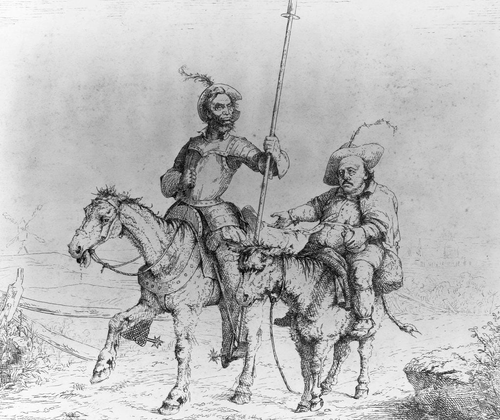Detail of President Abraham Lincoln and General Benjamin F. Butler as Don Quiote and Pancho by Adalbert John Volck