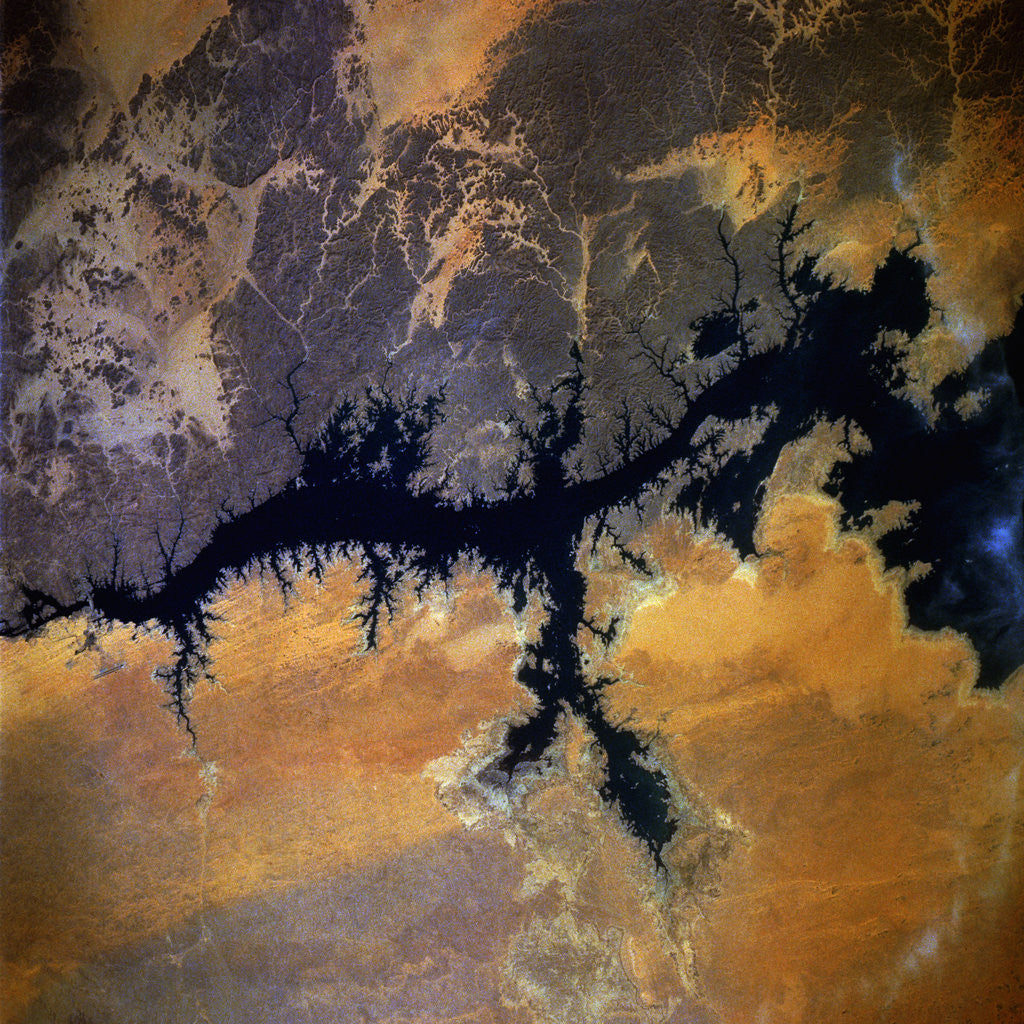 Detail of Nile River and Aswan Dam by Corbis