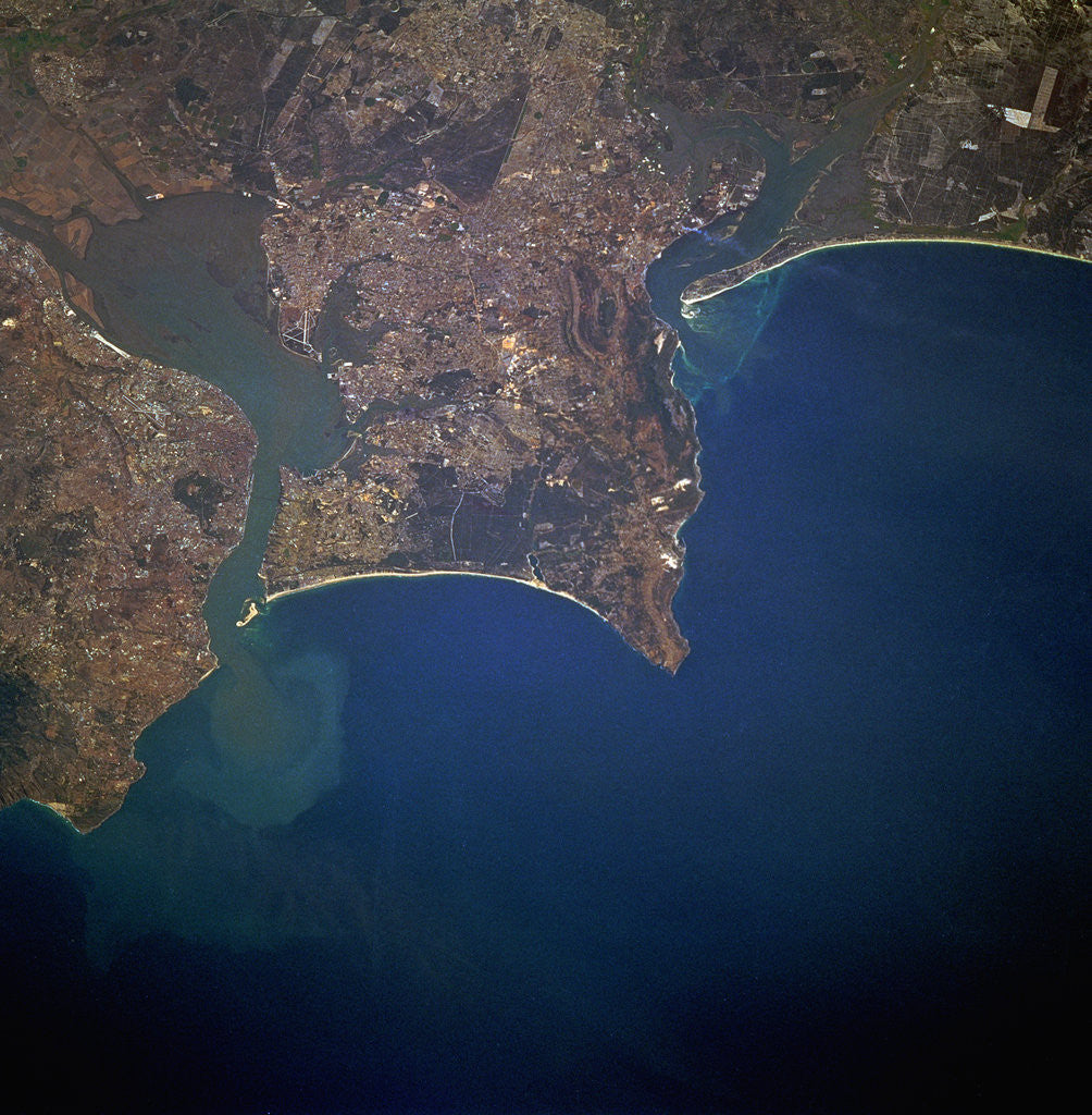 Detail of Lisbon and Tagus River Estuary by Anonymous