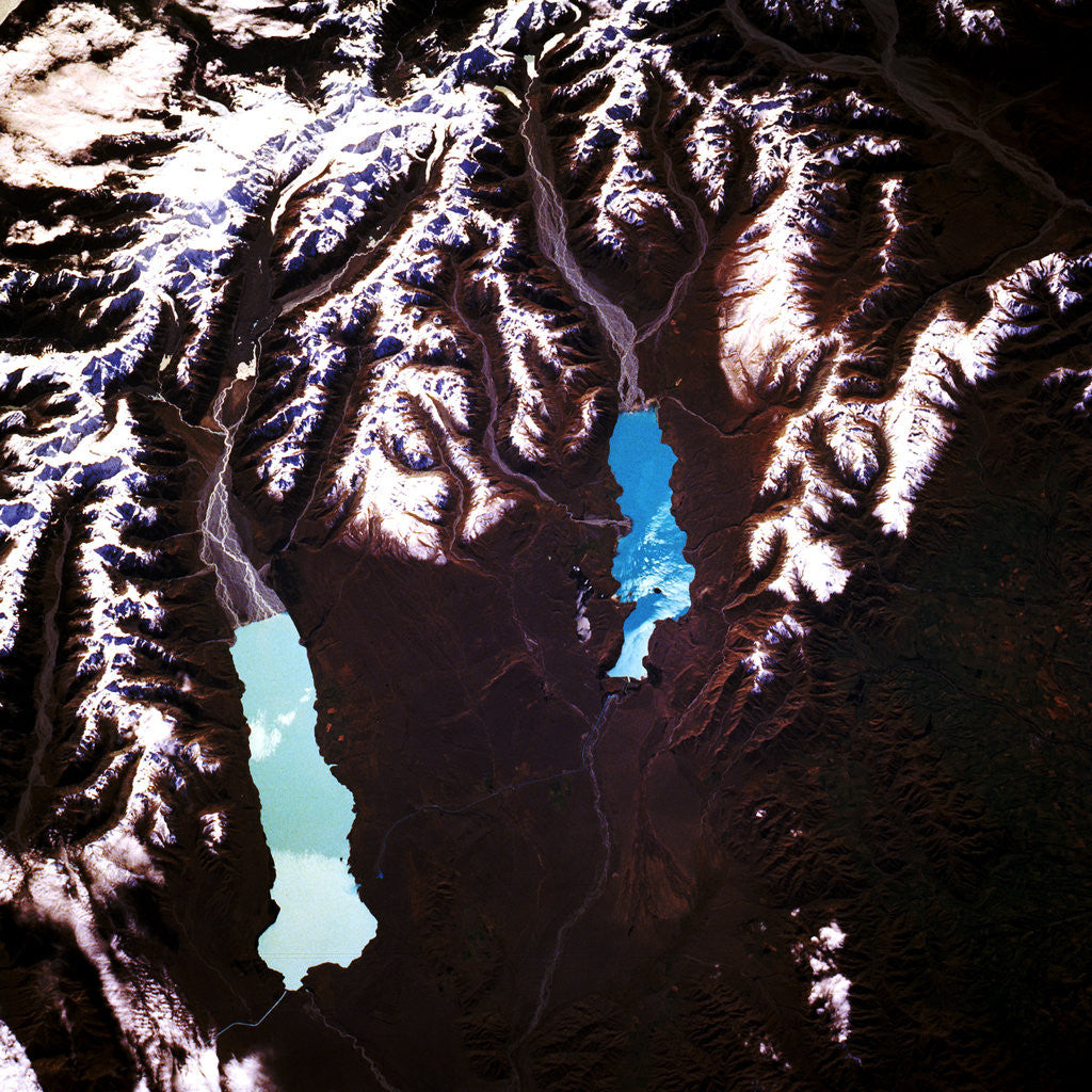 Detail of Lake Pukaki and Lake Tekapo by Anonymous