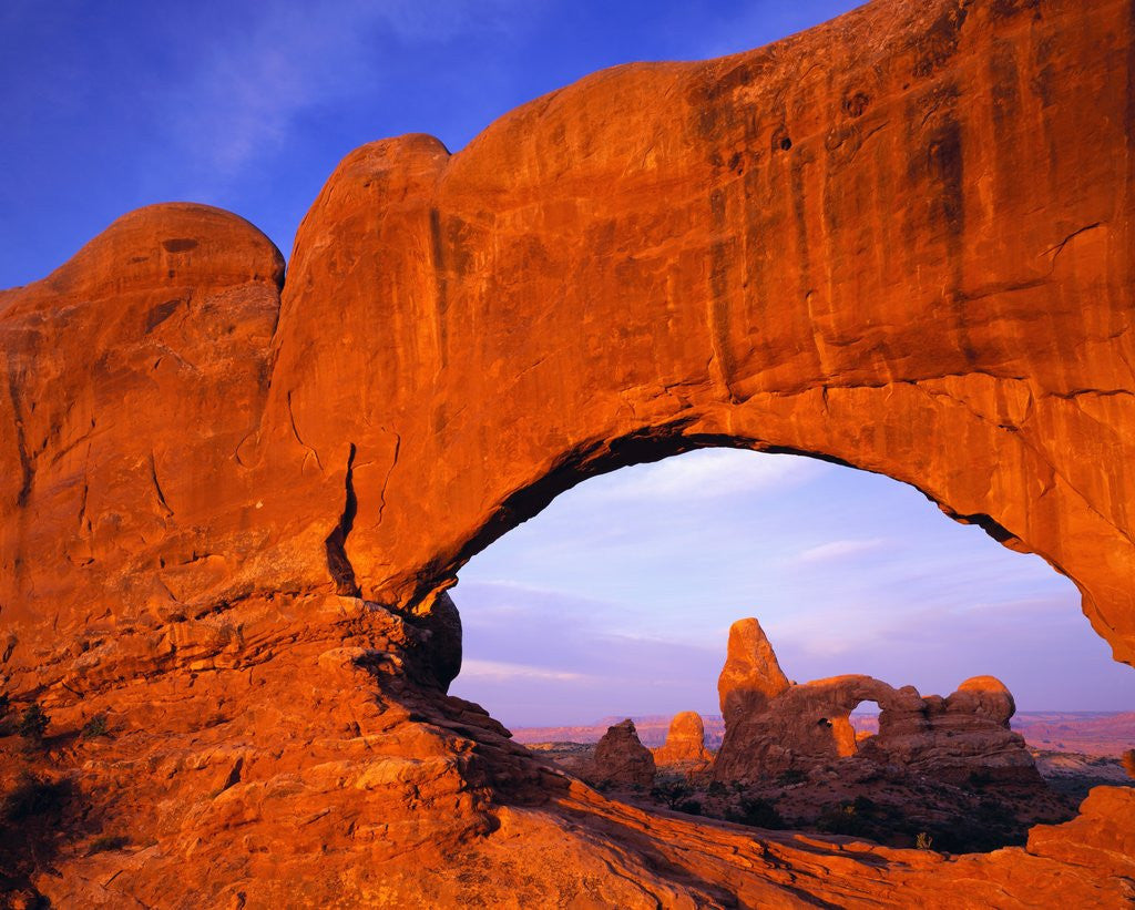Detail of Double Arch at Sunrise by Corbis