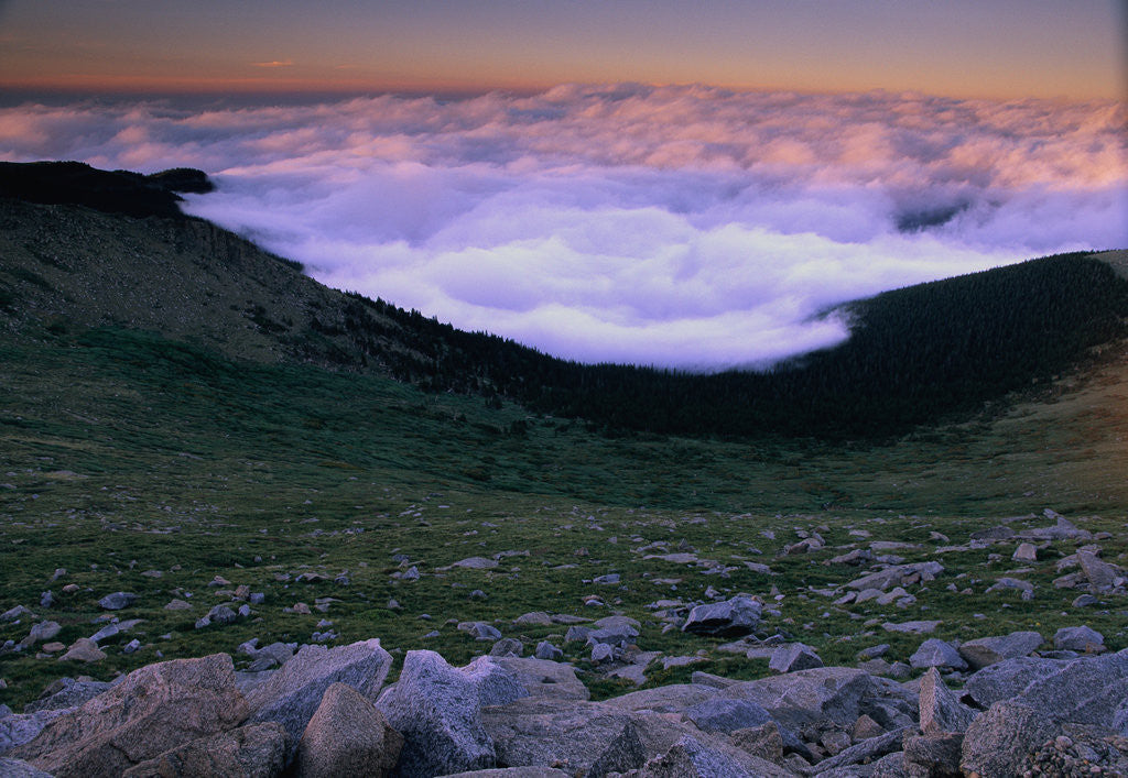 Detail of Mountain and Clouds by Anonymous