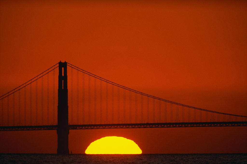 Detail of Sunset Behind the Golden Gate Bridge by Anonymous
