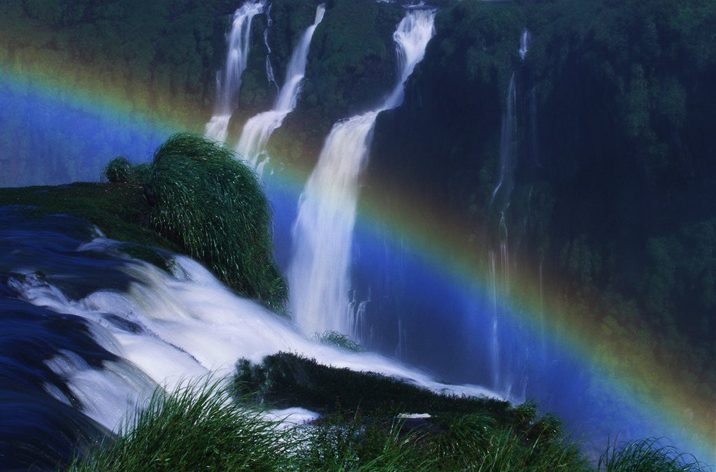 Detail of Rainbow Over Iguazu Falls by Corbis