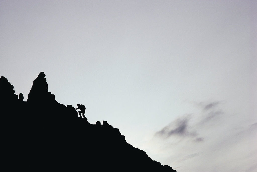 Detail of Female Hiker Climbing Twin Peaks by Anonymous
