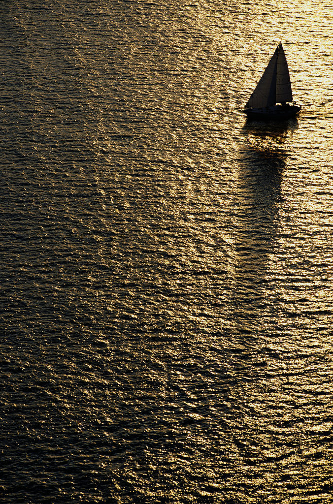 Detail of Sailboat on Elliot Bay by Anonymous
