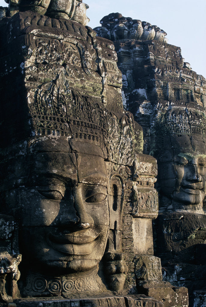 Detail of Avalokiteshvara Carving at Angkor Wat by Corbis