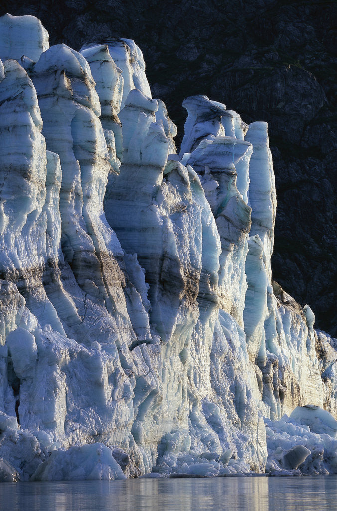 Detail of Sunset Light on Face of Lamplugh Glacier by Corbis