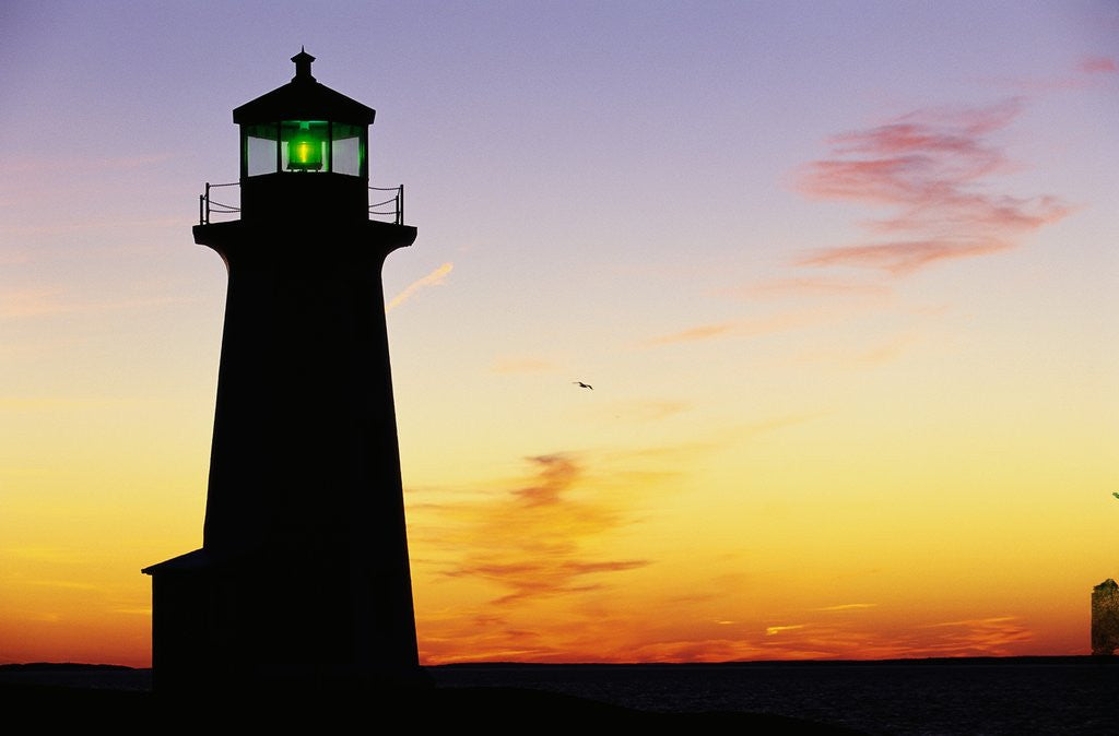 Detail of Peggy's Cove Lighthouse at Sunset by Anonymous