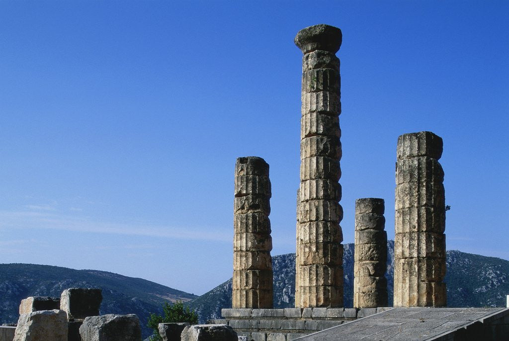 Detail of Doric Columns of the Temple of Apollo in Delphi by Anonymous