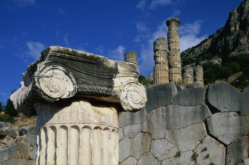 Detail of Ionic Marble Column Below Temple of Apollo by Anonymous