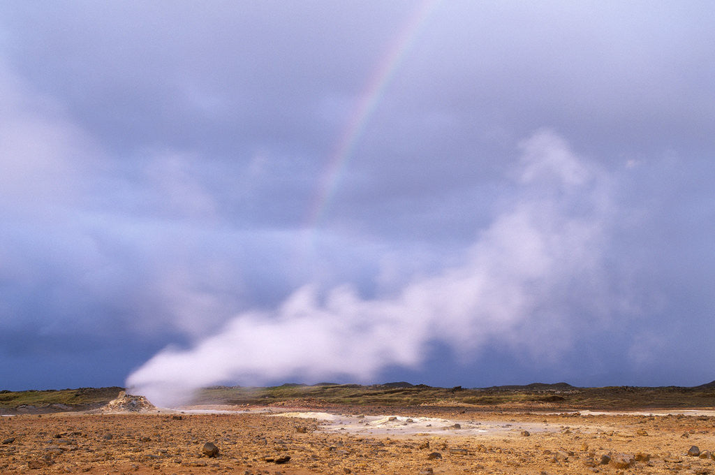Detail of Rainbow over Geothermal Vent in Iceland by Anonymous
