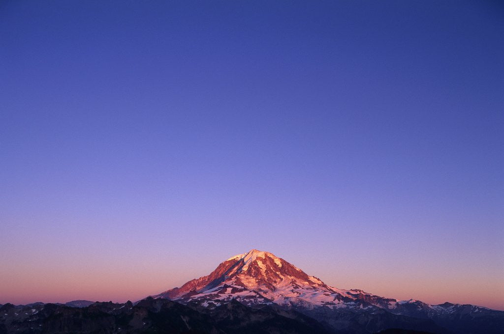 Detail of Western Face of Mount Rainier at Sunset by Anonymous