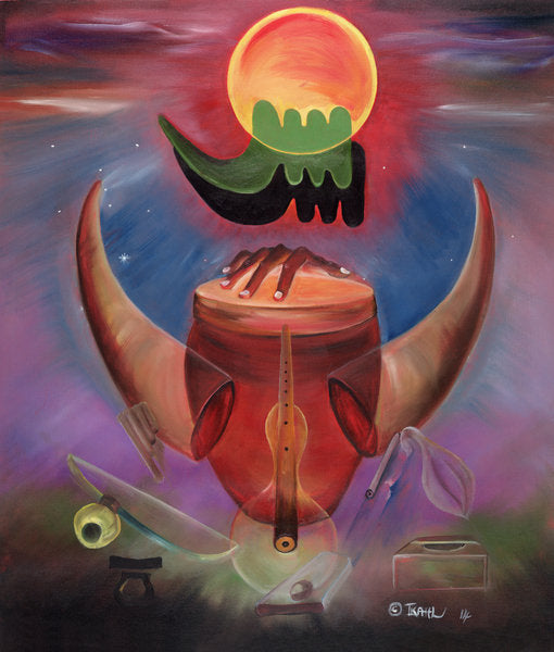 Detail of Abeng II, 2014 by Ikahl Beckford