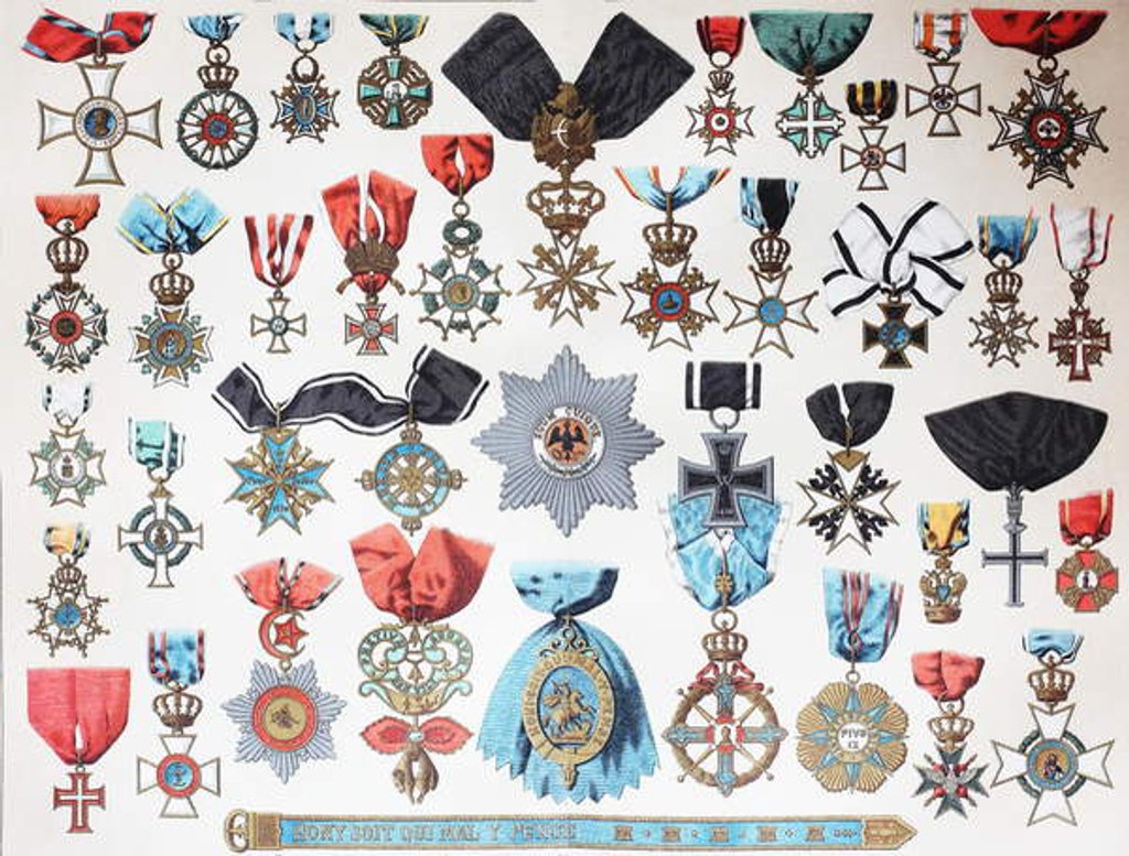 Detail of The most important orders and decorations, state award by Unknown Artist