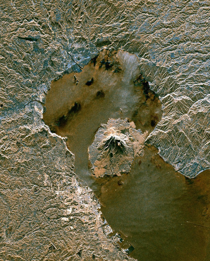 Detail of Orbital Radar View of Sakurajima Volcano by Anonymous
