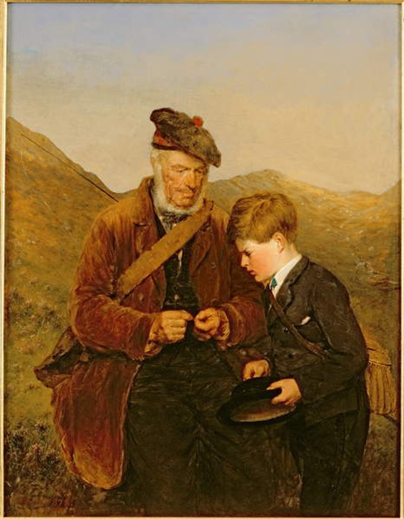 Detail of A Willing Pupil, 1878 by Erskine Nicol