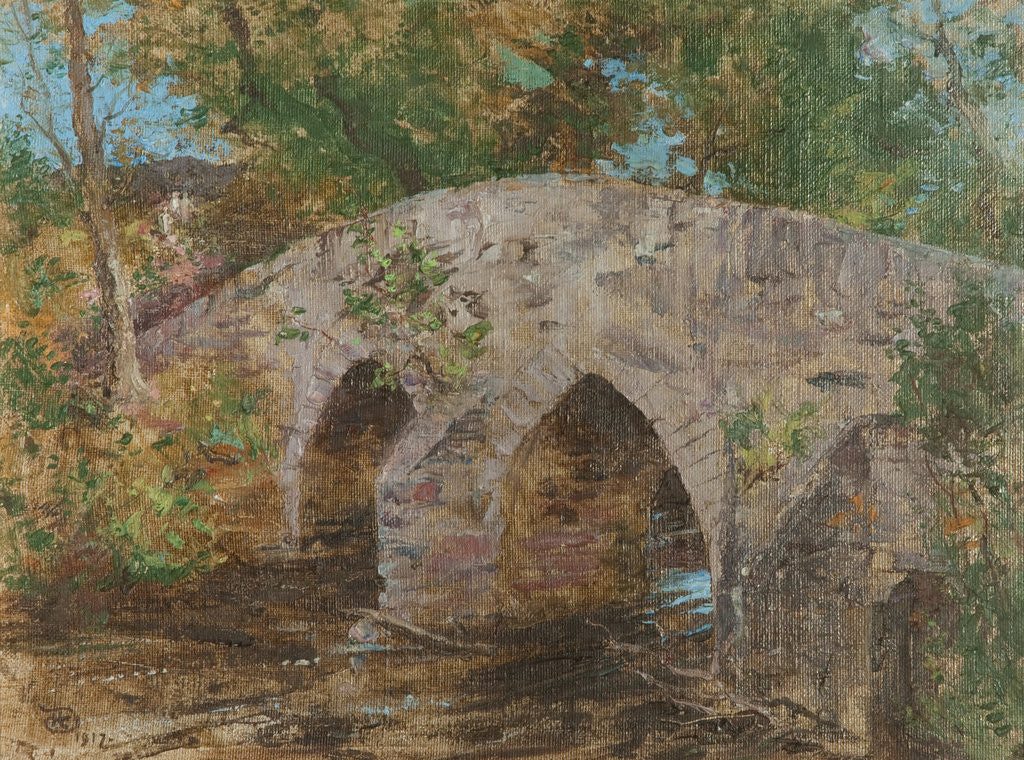 Detail of The Crossag or Monks Bridge, Rushen Abbey, Malew by Robert Duddingstone Herdman