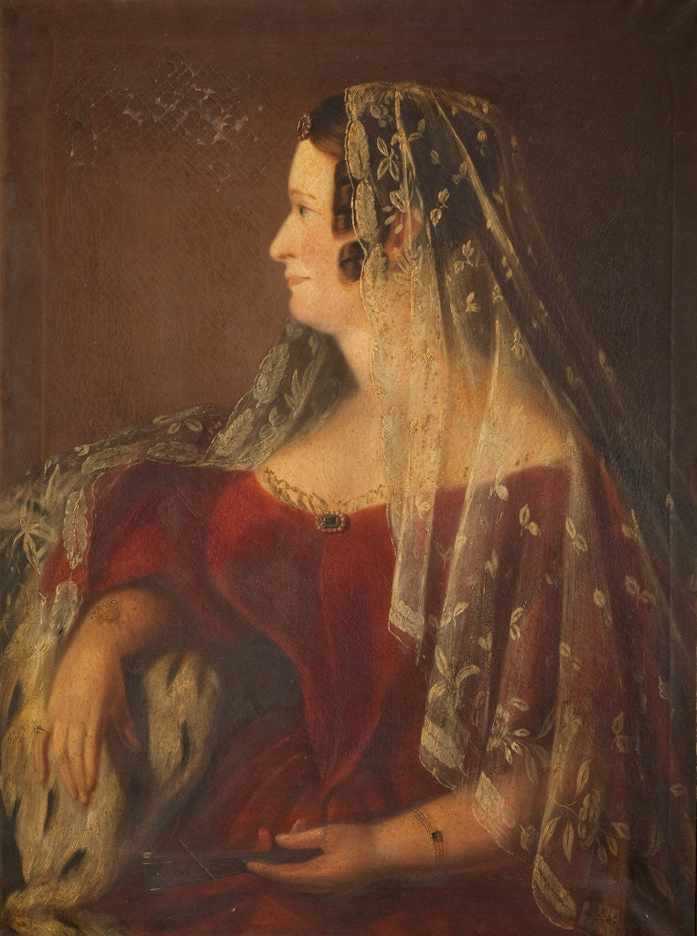 Detail of Portrait of Lady Hillary of Fort Anne by Anonymous