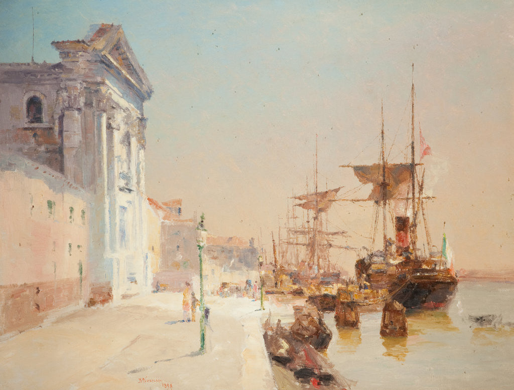 Detail of A quay scene, Venice by John Miller Nicholson