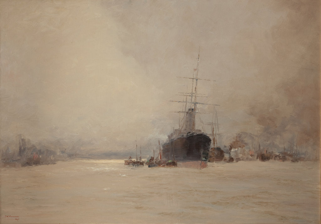 Detail of The River Mersey by John Miller Nicholson