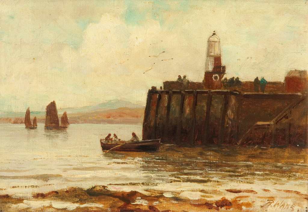 Detail of The Harbour, Peel by Richard Wane