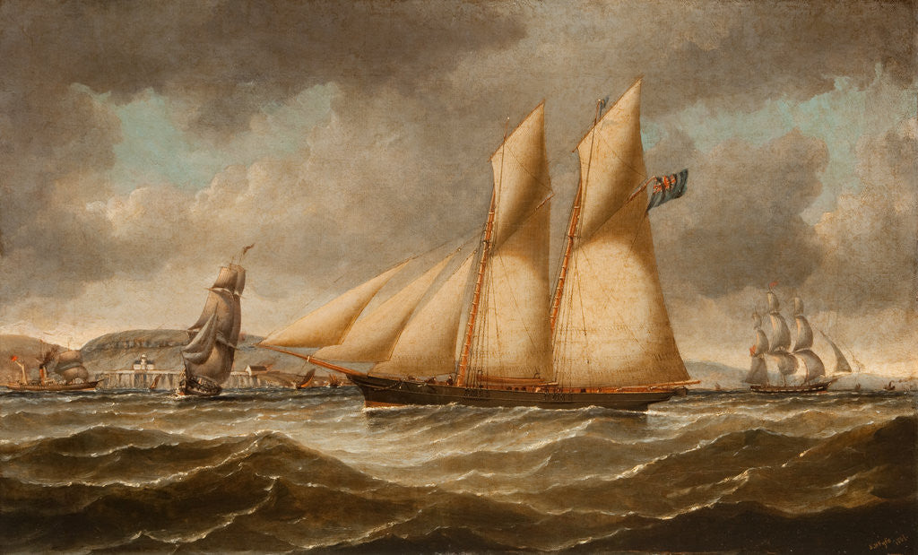 Detail of A schooner by Samuel H. Fyfe