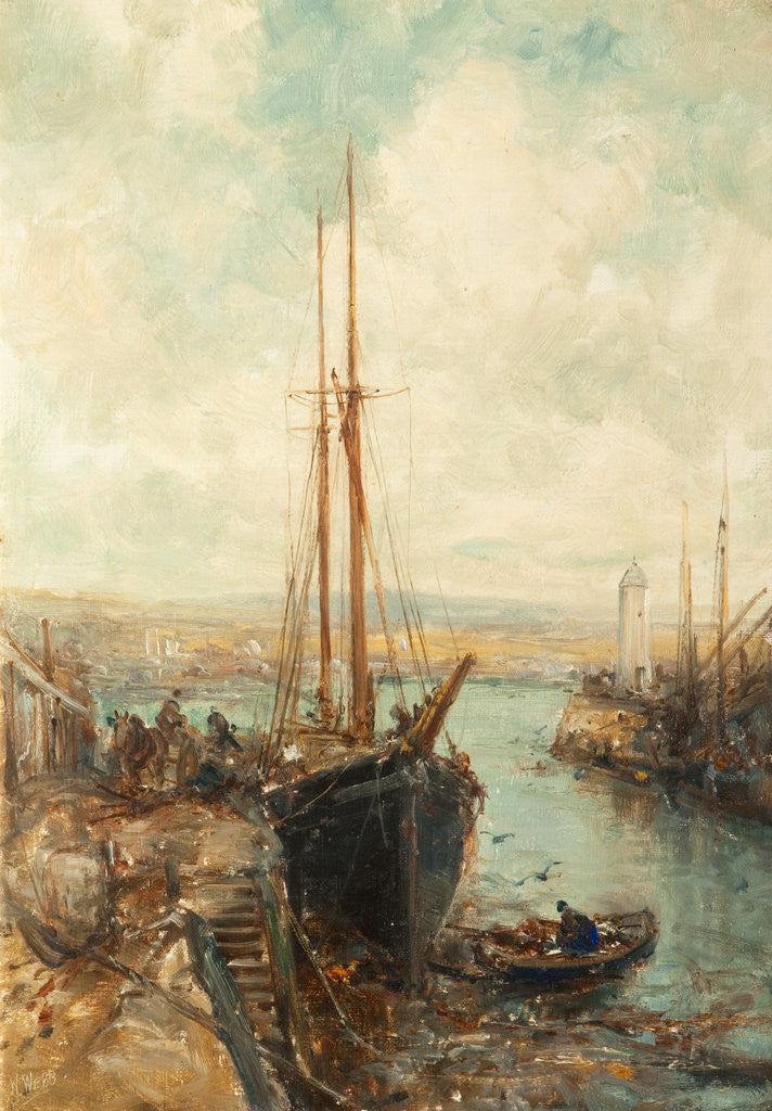 Detail of Port St Mary Harbour by William Webb