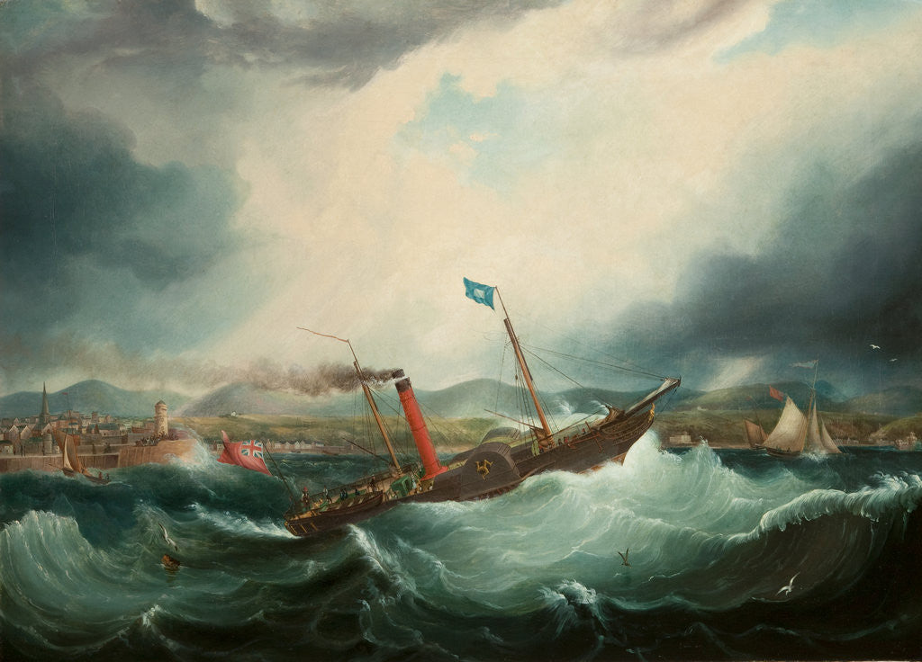 Detail of Painting of the Isle of Man Steam Packet Co. vessel 'Mona's Isle' by Samuel Walters