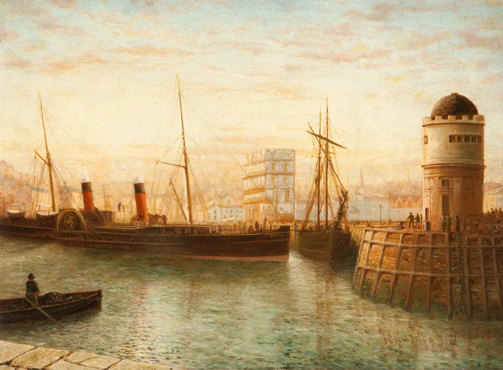 Detail of Turning the 'Snaefell' in the Harbour by John Champion Bradshaw