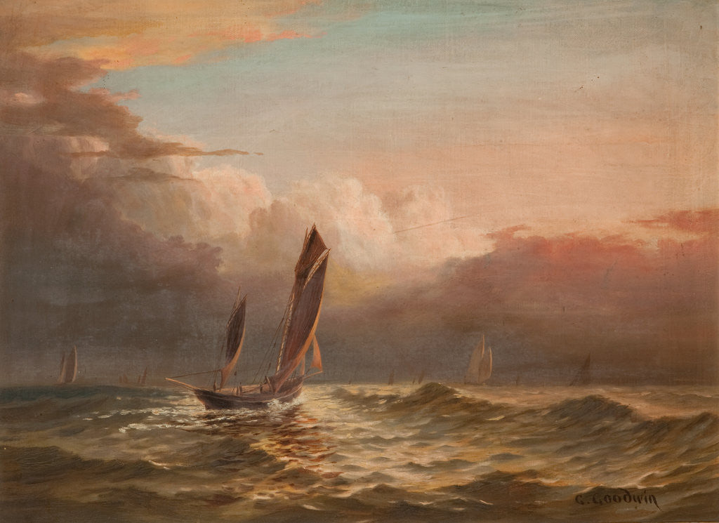 Detail of Fishing Boats at Sea by George Goodwin