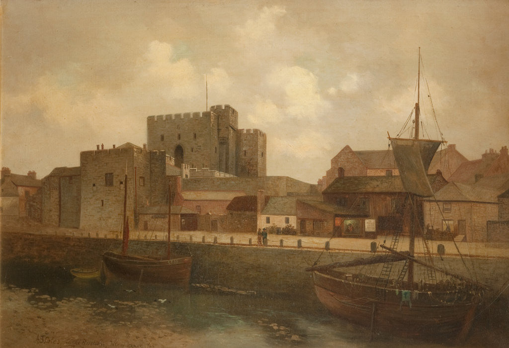Detail of Castle Rushen and Harbour by Alfred Benjamin Cole
