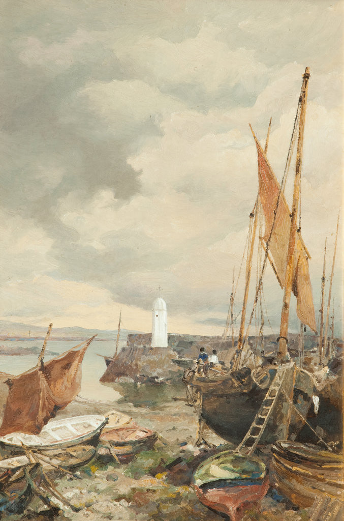 Detail of Port St Mary Harbour by John Miller Nicholson
