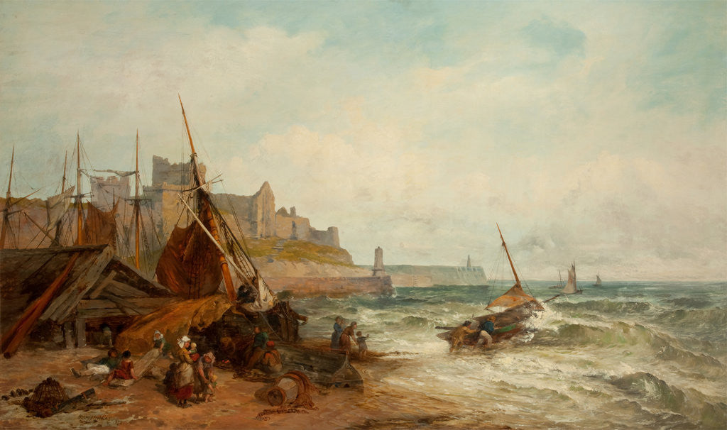 Detail of Peel Castle and Shore by Henry James Holding