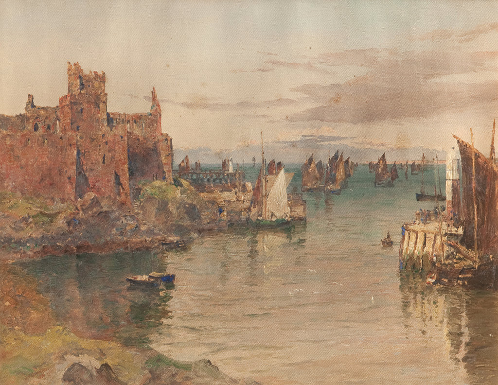 Detail of Peel Castle and Pier Head by John Miller Nicholson