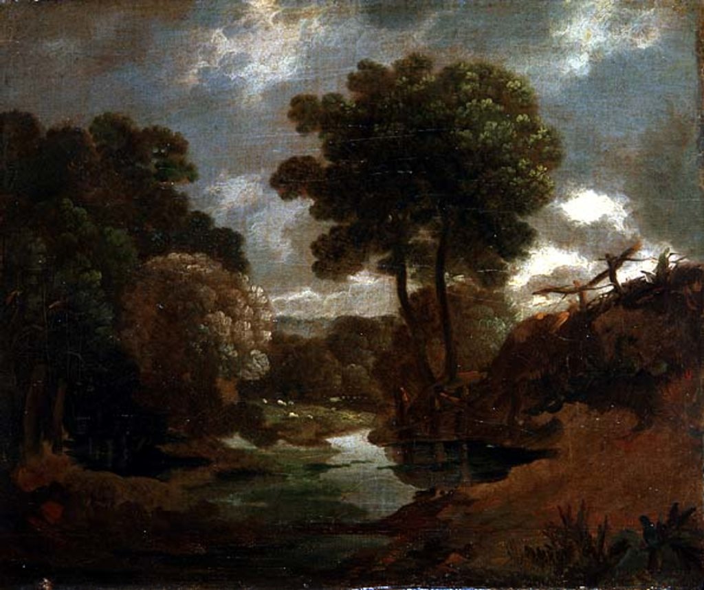 Detail of A Pool in the Woods, 1750 by Thomas Gainsborough