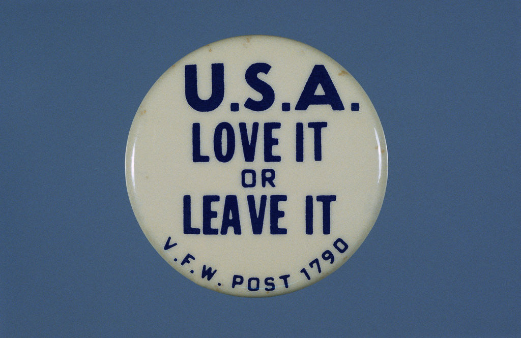 Detail of U.S.A. Love It or Leave It Button by Anonymous