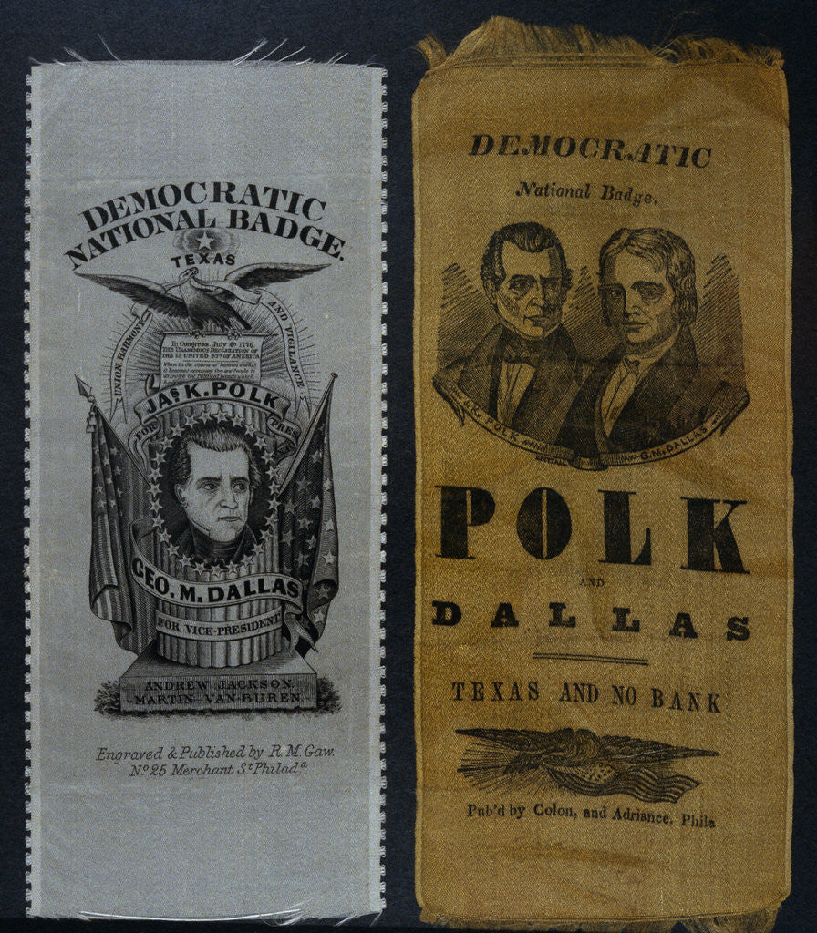 Detail of Polk and Dallas Campaign Ribbons by Anonymous