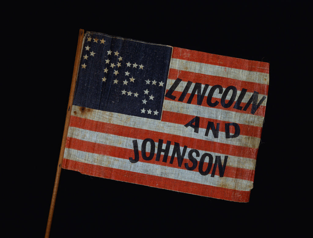Detail of Lincoln and Johnson 1864 Campaign Banner by Corbis