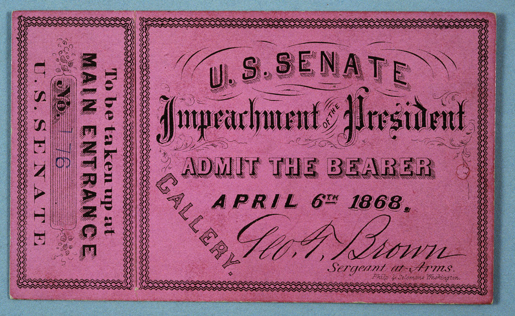 Detail of Johnson Impeachment Ticket by Anonymous