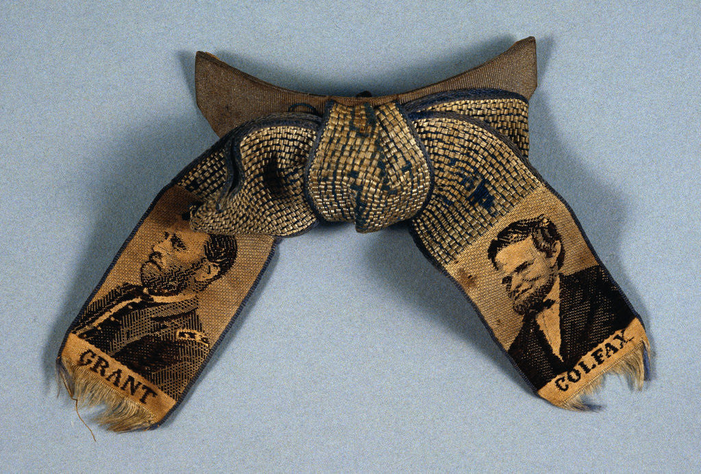 Detail of Grant and Colfax 1868 Republican Necktie by Anonymous