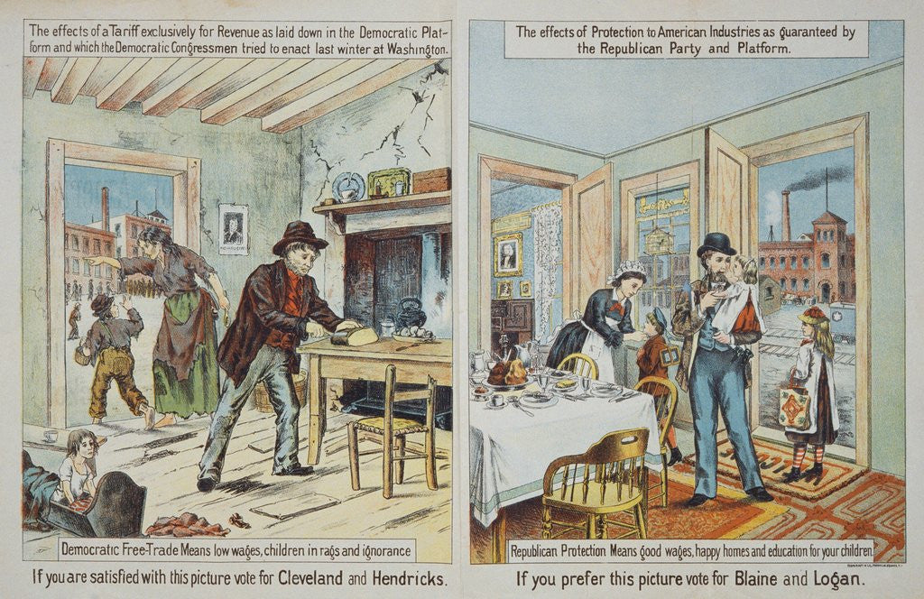 Detail of 1884 Election Cartoon Print by Anonymous