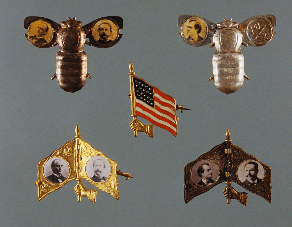 Detail of Mechanical Campaign Badges by Anonymous