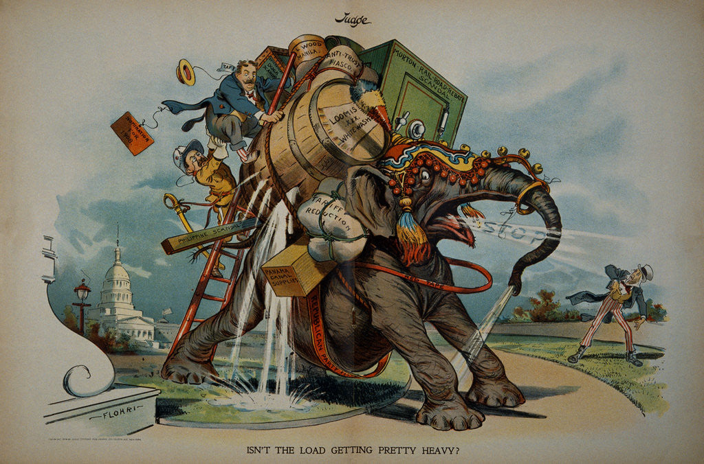 Detail of Roosevelt and Taft Cartoon by Corbis