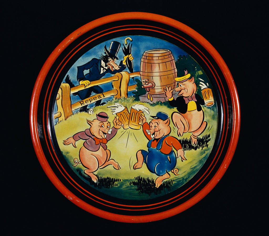 Detail of Prohibition Tin Tray by Anonymous