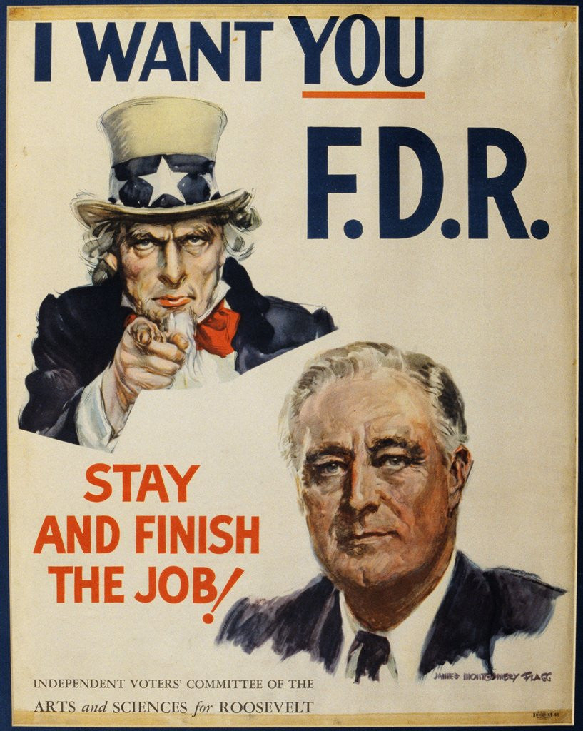 Detail of Roosevelt Campaign Poster by Corbis