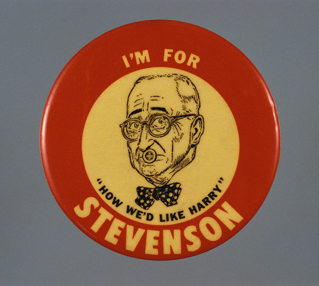 Detail of Stevenson Campaign Button by Corbis