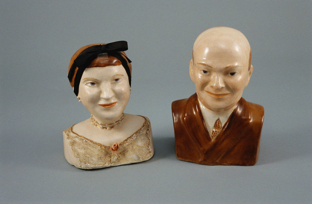 Detail of President and Mrs. Eisenhower Salt and Pepper Shakers by Corbis