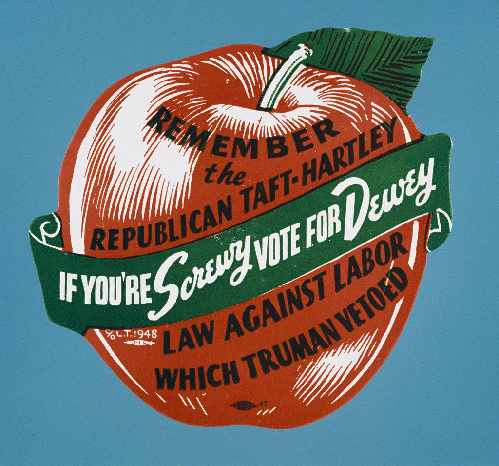 Detail of If You're Screwy Vote for Dewey Postcard by Corbis