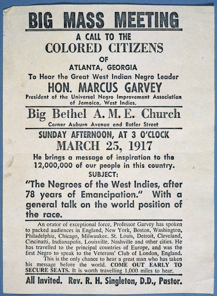 Detail of Handbill for Big Mass Meeting by Anonymous